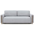 Sofa bed Elcadova Oak, sleeping function, Jarell 04, wavy velvet, grey, H97x97x244cm