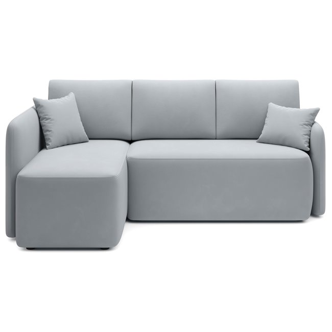 Corner sofa Elhandson L, sleeping function, Sola 4, grey, H89x150x206cm