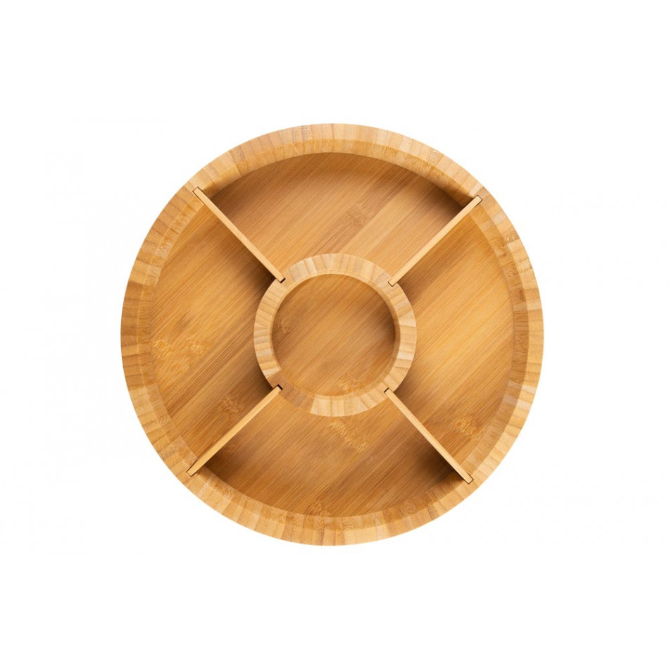 Бамбуковая тарелка, поворотная, D30x6.2cm