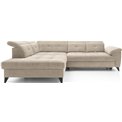 Corner sofa Elinferne L, sleeping function, Aura 18, velvet, beige, H107x210x297cm