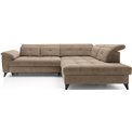 Угловой диван Elinferne R, раздвижной, Aura 20, бархат, темно-бежевый, H107x210x297см