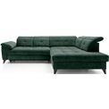 Corner sofa Elinferne R, sleeping function, Raquel 35, dark green, H107x210x297cm