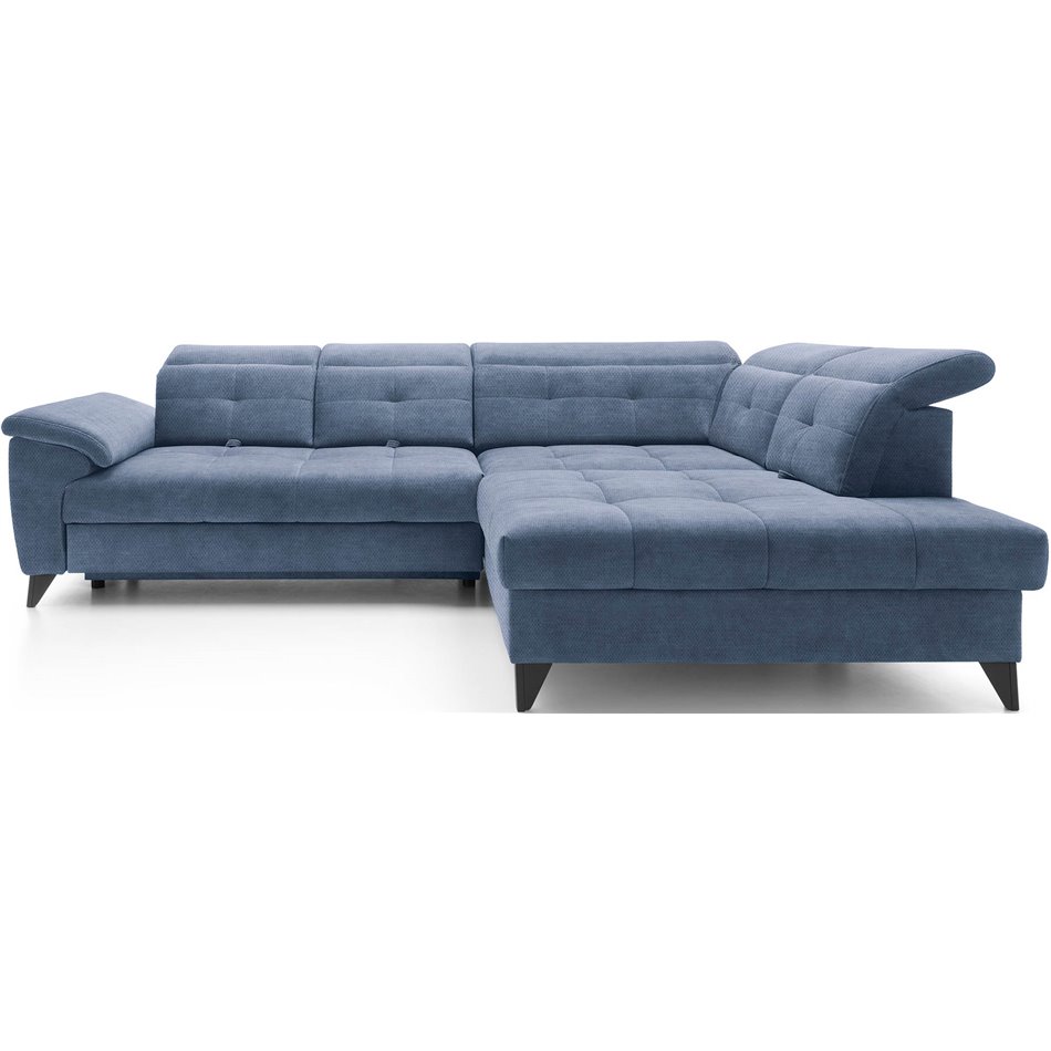 Угловой диван Elinferne R, раздвижной, Raquel 40, темно-синий, H107x210x297см