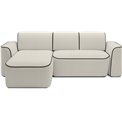 Corner sofa Elume L, sleeping function, Amore 01, Velvetmat 22, bouclé, beige, H88x190x287cm