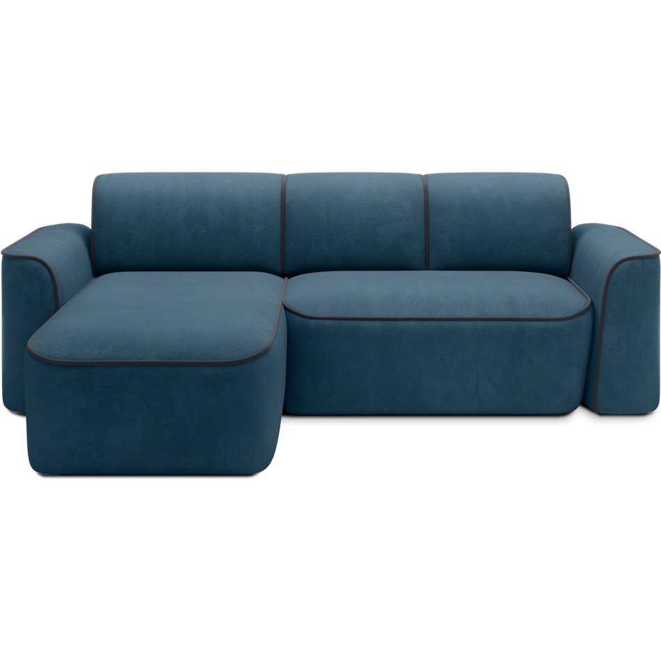Corner sofa Elume L, sleeping function, Amore 40, Velvetmat 6, bouclé, blue, H88x190x287cm