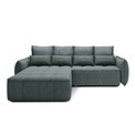 Corner sofa Elkampo L, sleeping function, Manhattan 38, velvet, green, H88x196x265cm