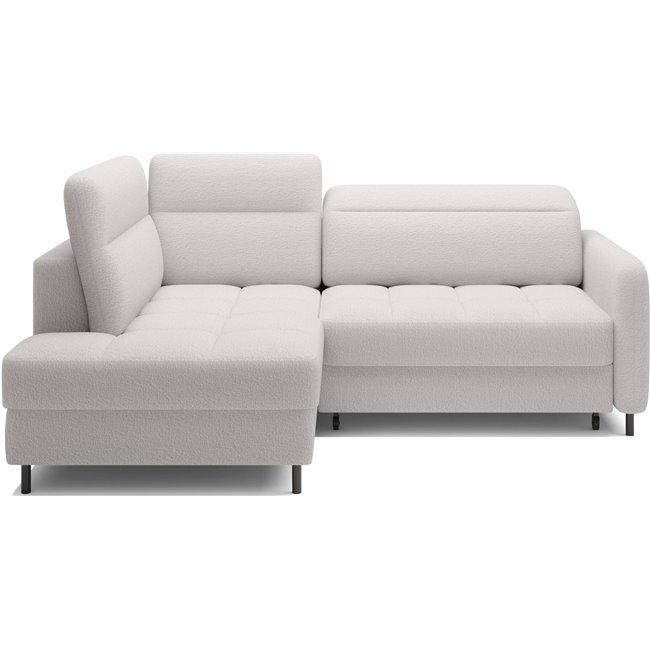 Corner sofa Elbare L, sleeping function, Royal 01, bouclé, white, H100x160x208cm