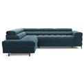 Corner sofa Elferucce L, sleeping function, Amore 40, bouclé, dark blue, H93x200x276cm