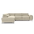 Corner sofa Elaurence L Monolith 04, velvet, beige, H92x205x278cm