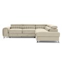Corner sofa Elaurence R Monolith 04, velvet, beige, H92x205x278cm