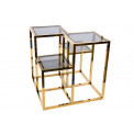 Side table Elgin, toned glass/golden, 60x60x60cm