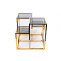 Side table Elgin, toned glass/golden, 60x60x60cm