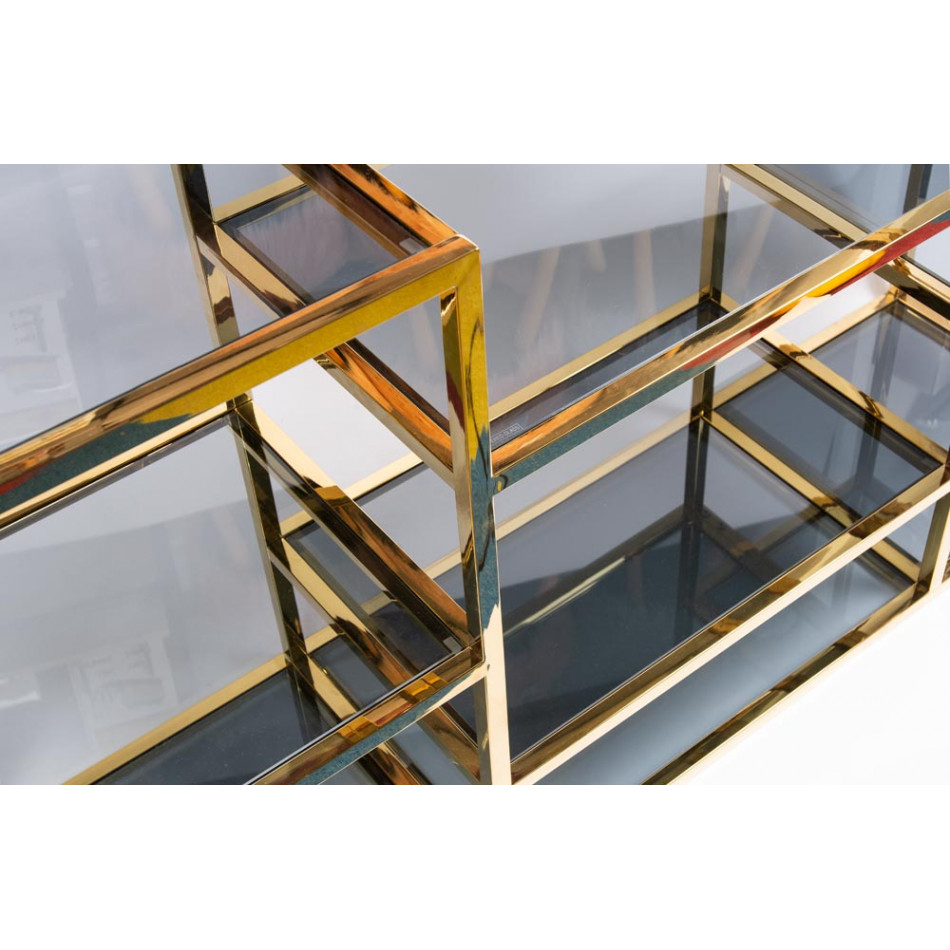 Console  Elgin, toned glass/golden, 140x40x80cm