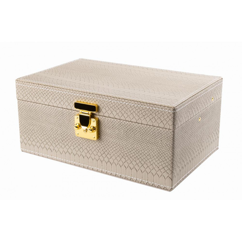 Jewellery box Zarago, grey-brown/gold colour, 28x18x12.5cm