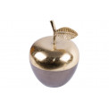 Table decoration Apple, grey/golden, h23cm, D17cm