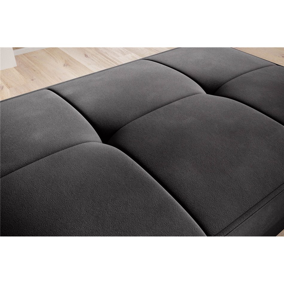 Pouf with storage Elbellis Loco 5, velvet, dark grey, H42x62x97cm