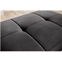 Pouf with storage Elbellis Loco 5, velvet, dark grey, H42x62x97cm