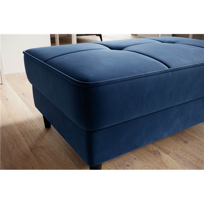 Пуф с ящиком для хранения Elbellis, Lukso 40, бархат, темно-синий, H42x62x97см
