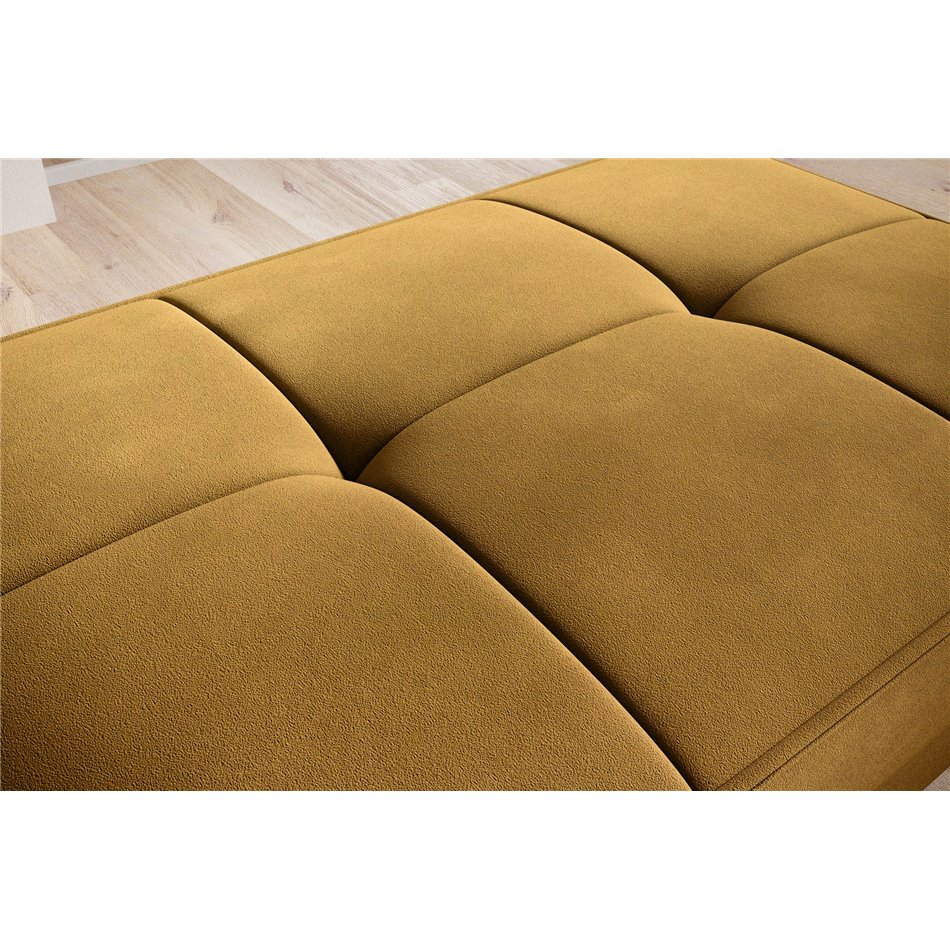 Pouf with storage Elbellis Loco 45, velvet, yellow, H42x62x97cm