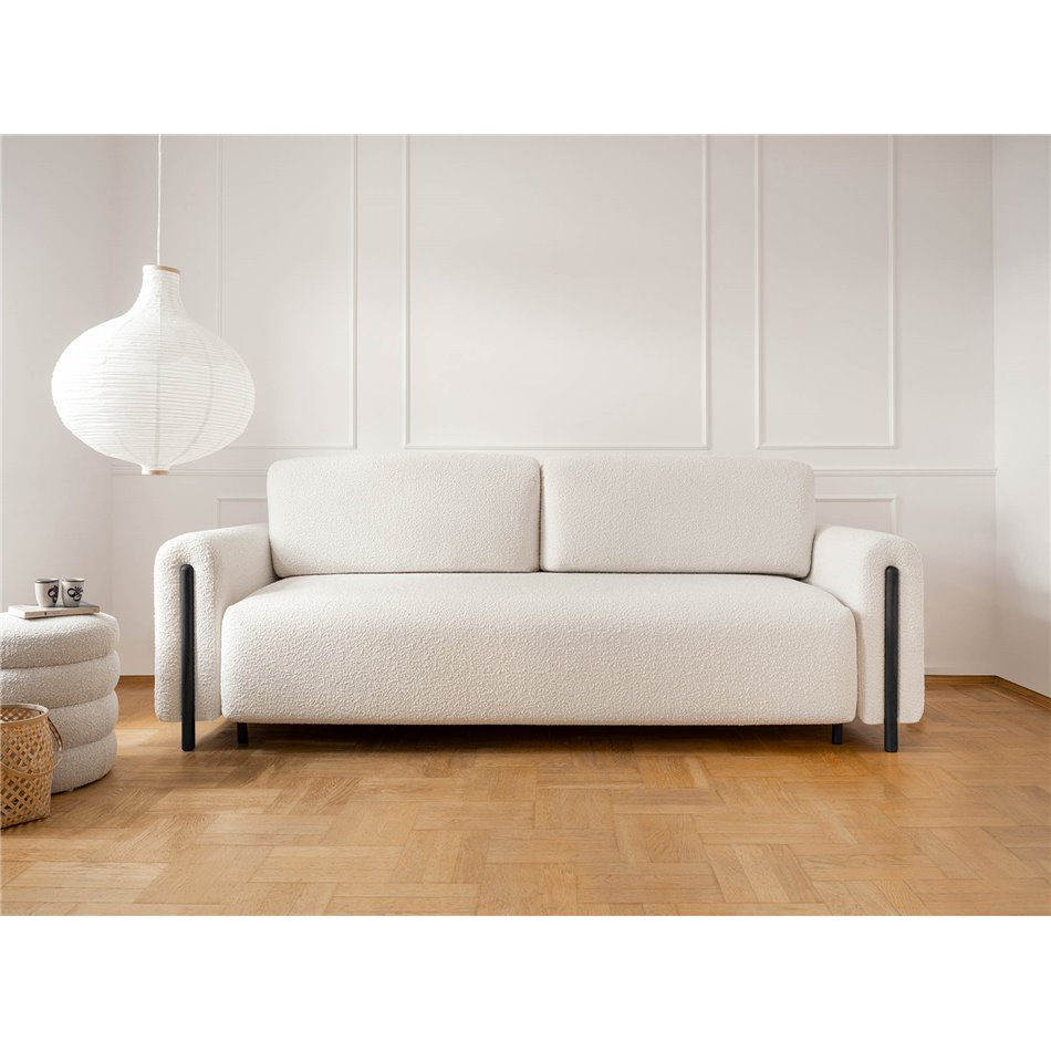 Sofa bed Elcadova Black, sleeping function, Jaffray 01, white, H97x97x244cm