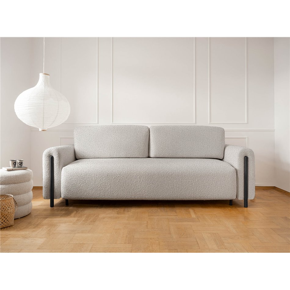 Sofa bed Elcadova Black, sleeping function, Jaffray 03, grey, H97x97x244cm