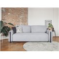 Sofa bed Elcadova Black, sleeping function, Jarell 04, wavy velvet, grey, H97x97x244cm