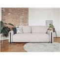 Sofa bed Elcadova Black, sleeping function, Jarell 18, wavy velvet, beige, H97x97x244cm