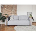 Sofa bed Elcadova Oak, sleeping function, Jarell 04, wavy velvet, grey, H97x97x244cm