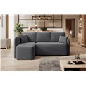Corner sofa Elhandson L, sleeping function, Sola 6, dark grey, H89x150x206cm