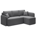 Угловой диван Elhandson R, раздвижной, Sola 6, темно-серый, H89x150x206см