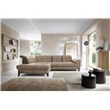 Corner sofa Elinferne L, sleeping function, Aura 20, velvet, dark beige, H107x210x297cm