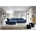 Corner sofa Elinferne L, sleeping function, Aura 40, velvet, dark blue, H107x210x297cm