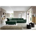 Corner sofa Elinferne L, sleeping function, Raquel 35, dark green, H107x210x297cm