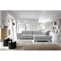 Corner sofa Elinferne R, sleeping function, Aura 04, velvet, grey, H107x210x297cm
