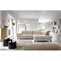 Corner sofa Elinferne R, sleeping function, Aura 18, velvet, beige, H107x210x297cm