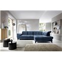 Corner sofa Elinferne R, sleeping function, Aura 40, velvet, dark blue, H107x210x297cm