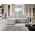 Corner sofa Elume L, sleeping function, Amore 03, Paros 05, bouclé, grey, H88x190x287cm