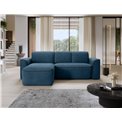 Corner sofa Elume L, sleeping function, Amore 40, Velvetmat 6, bouclé, blue, H88x190x287cm