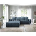 Corner sofa Elkampo L, sleeping function, Manhattan 40, velvet, dark blue, H88x196x265cm