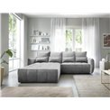 Corner sofa Elkampo L, sleeping function, Nube 4, velvet, grey, H88x196x265cm