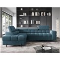 Corner sofa Elferucce L, sleeping function, Amore 40, bouclé, dark blue, H93x200x276cm