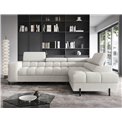 Corner sofa Elferucce R, sleeping function, Amore 01, bouclé, white, H93x200x276cm