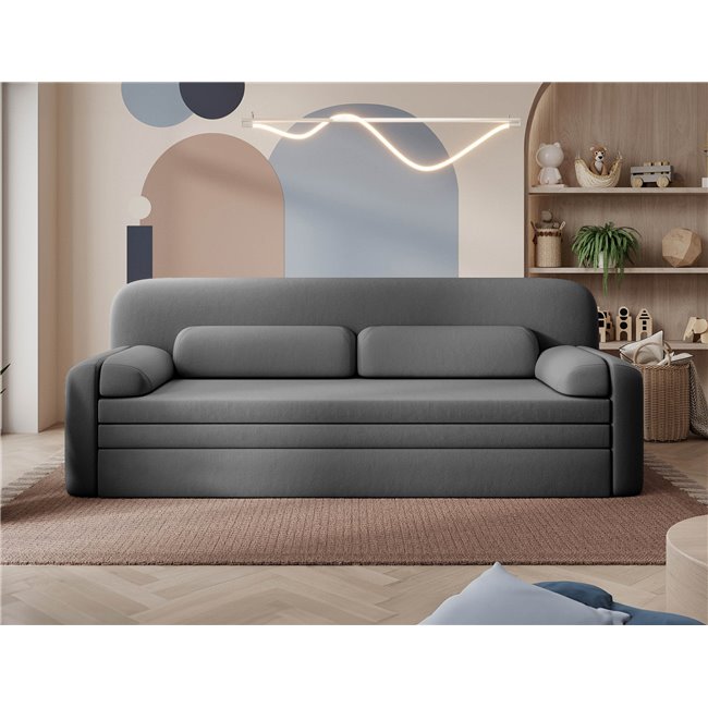 Sofa bed Elioss, sleeping function, Sola 06, dark grey, H87x89x236cm