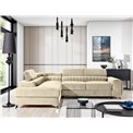 Corner sofa Elaurence L Monolith 04, velvet, beige, H92x205x278cm