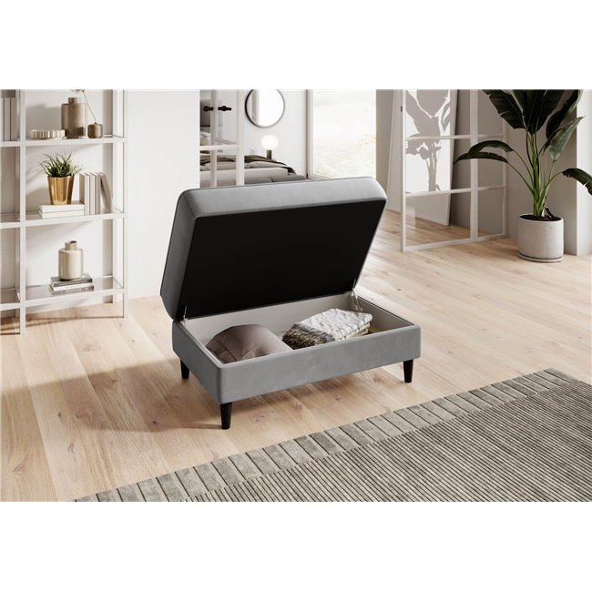 Pouf with storage Elbellis Sola 4, grey, H42x62x97cm