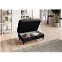 Pouf with storage Elbellis Loco 5, velvet, dark grey, H42x62x97cm