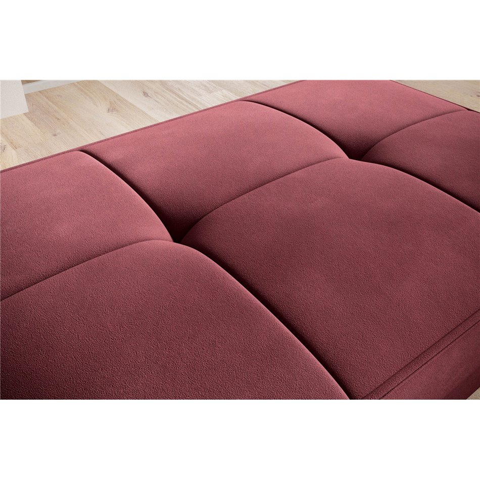 Пуф с ящиком для хранения Elbellis, Loco 25, бархат, красный, H42x62x97см