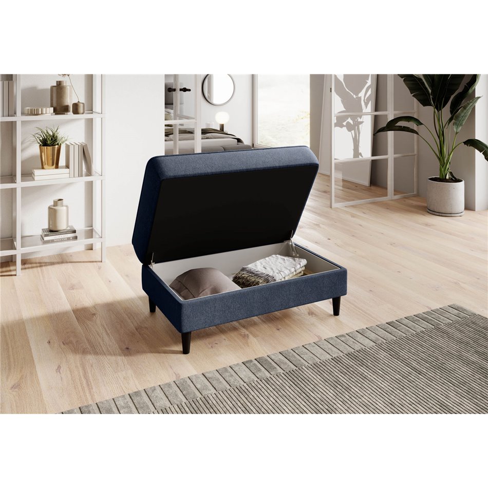 Pouf with storage Elbellis Poco 40, dark blue, H42x62x97cm