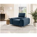 Armchair Elaurence Monolith 76, velvet, dark blue, H105x97x125cm