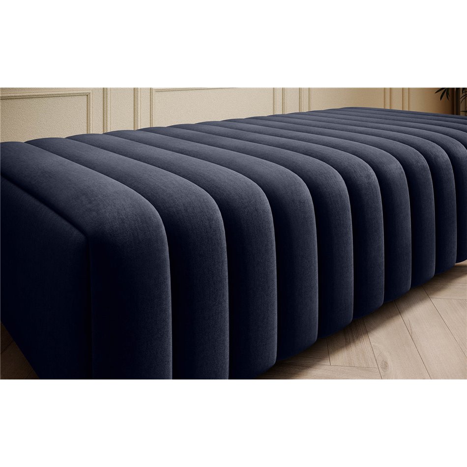 Bench Elaurence Monolith 79, velvet, dark blue, H36xx132cm